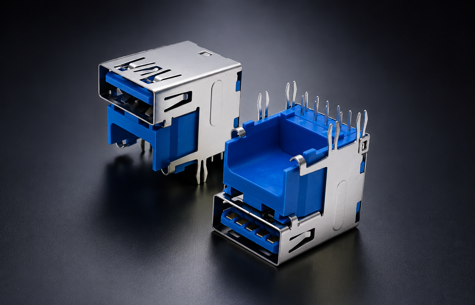 Industrial USB 3.0 elevated Type-A receptacle connector with high-speed transmission design